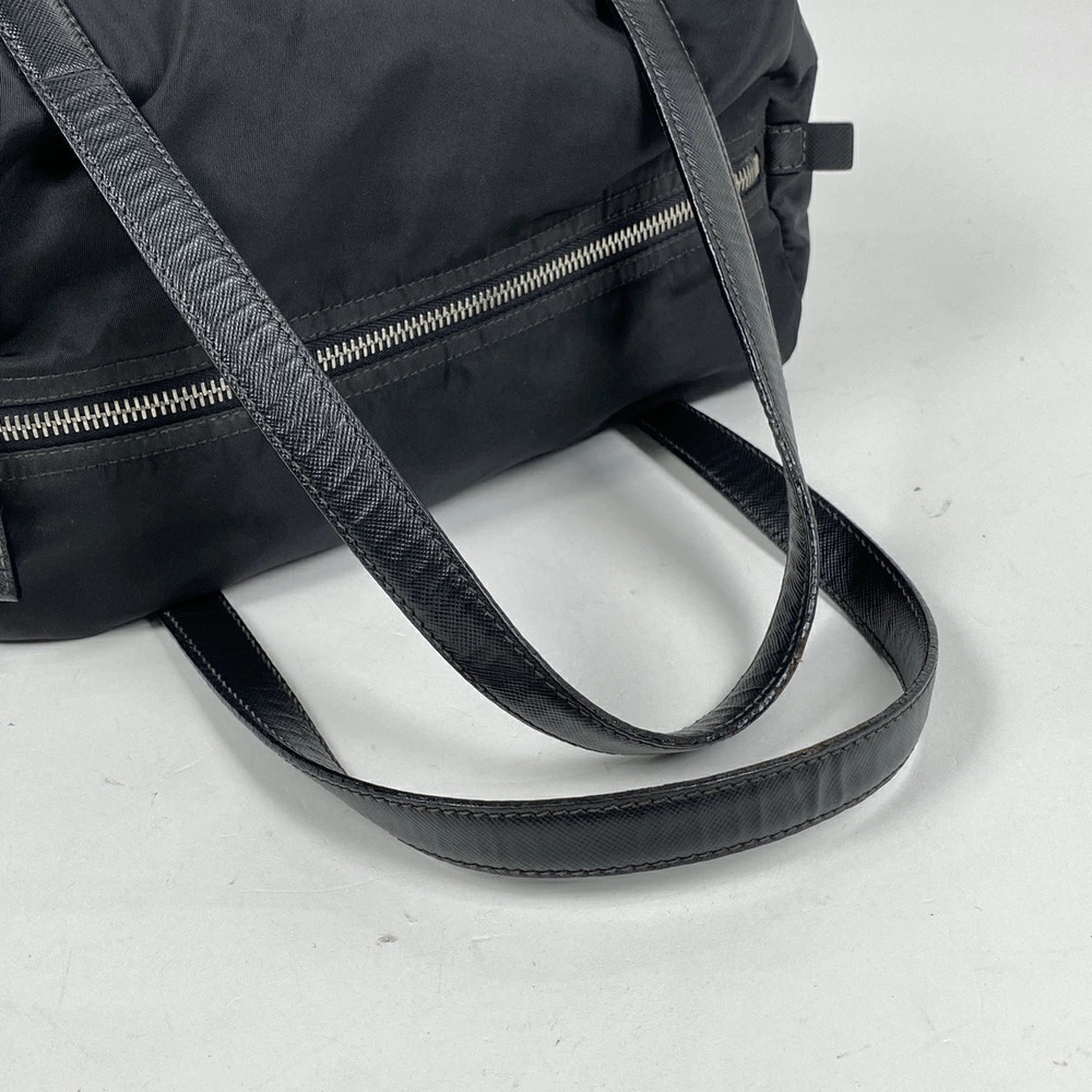 Prada Logo Plate Shoulder Bag Handbag Nero Black - Picture 5 of 7